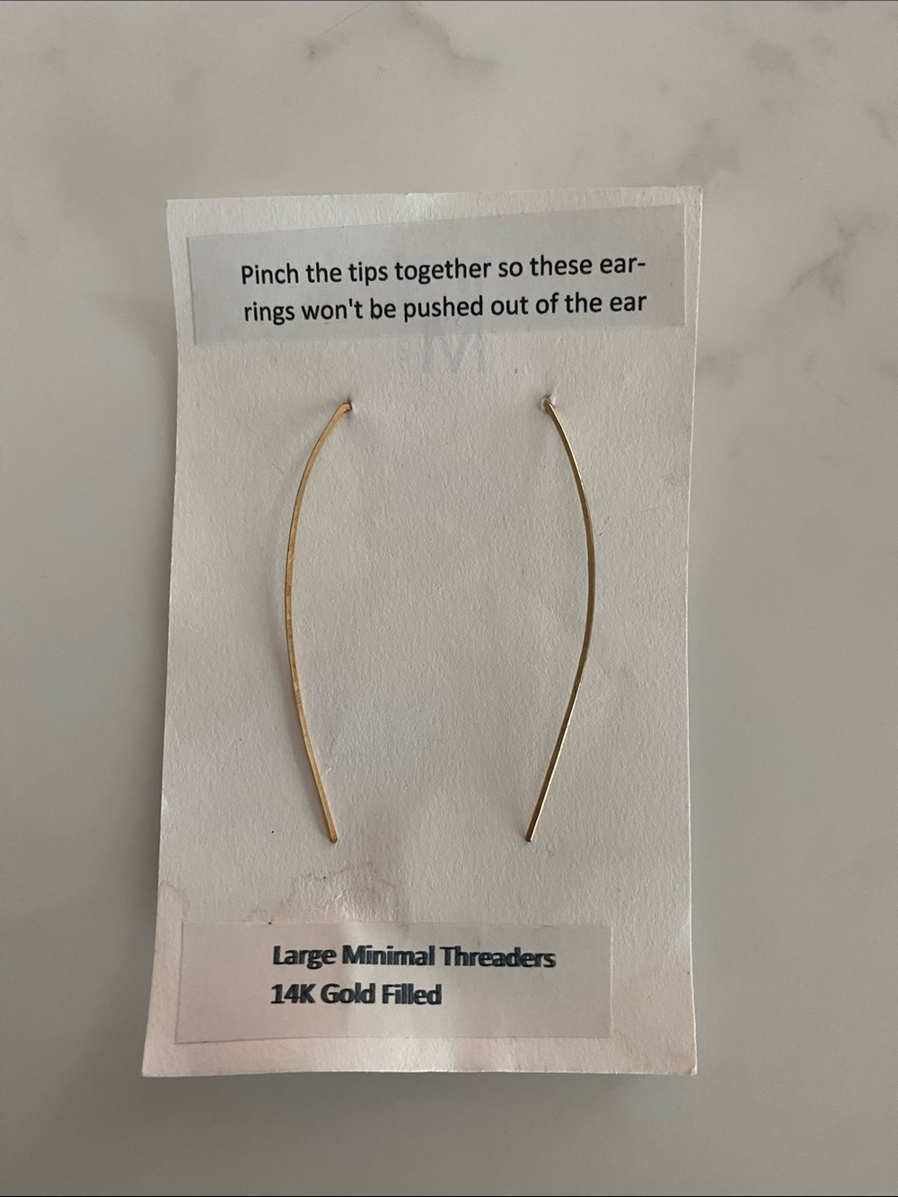 Artisan Gold Filled Threader Earrings Dainty Minimalist